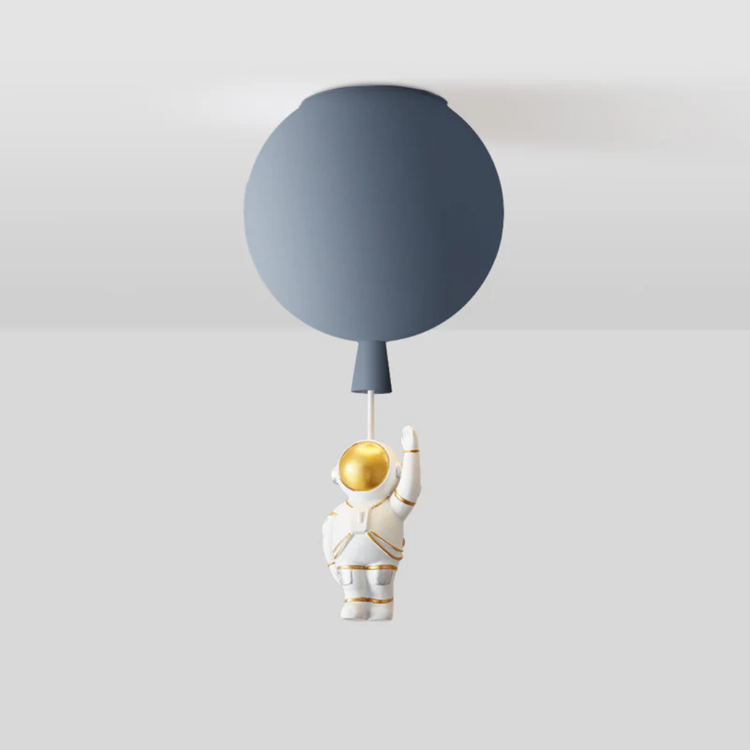 CosmoGlow Modern LED Ceiling Light - Moon & Astronaut Design for Kids' Rooms