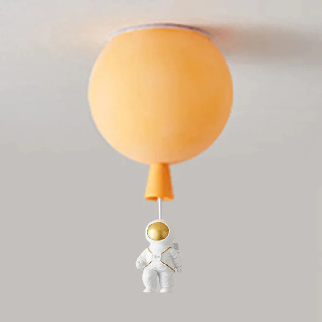 CosmoGlow Modern LED Ceiling Light - Moon & Astronaut Design for Kids' Rooms