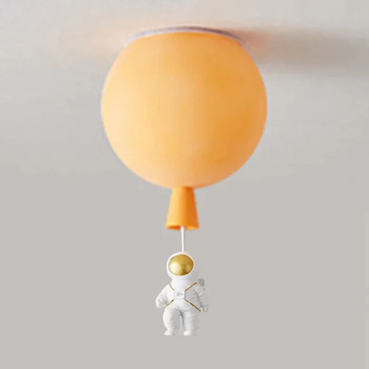 CosmoGlow Modern LED Ceiling Light - Moon & Astronaut Design for Kids' Rooms