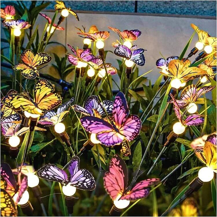 Solar-Powered LED Butterfly String Lights