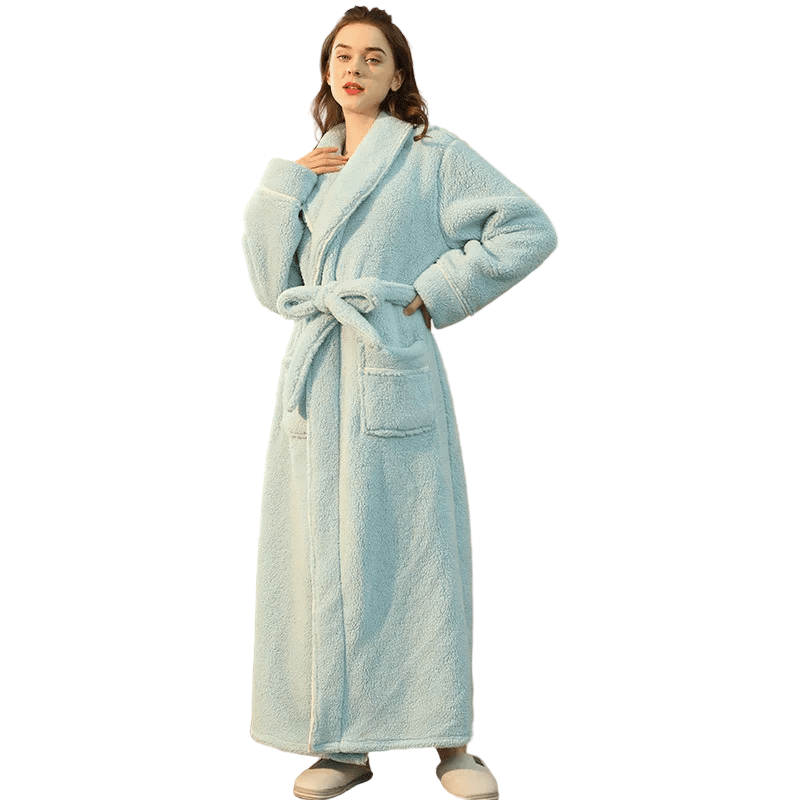 Cozy Fleece Robe with Adjustable Tie Belt