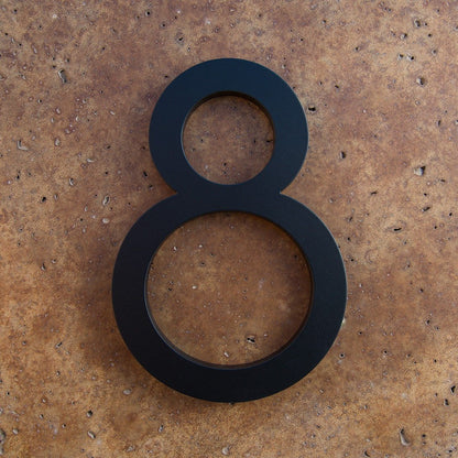 Minimalist Matte Black Modern House Number