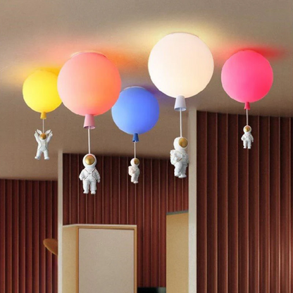 CosmoGlow Modern LED Ceiling Light - Moon & Astronaut Design for Kids' Rooms