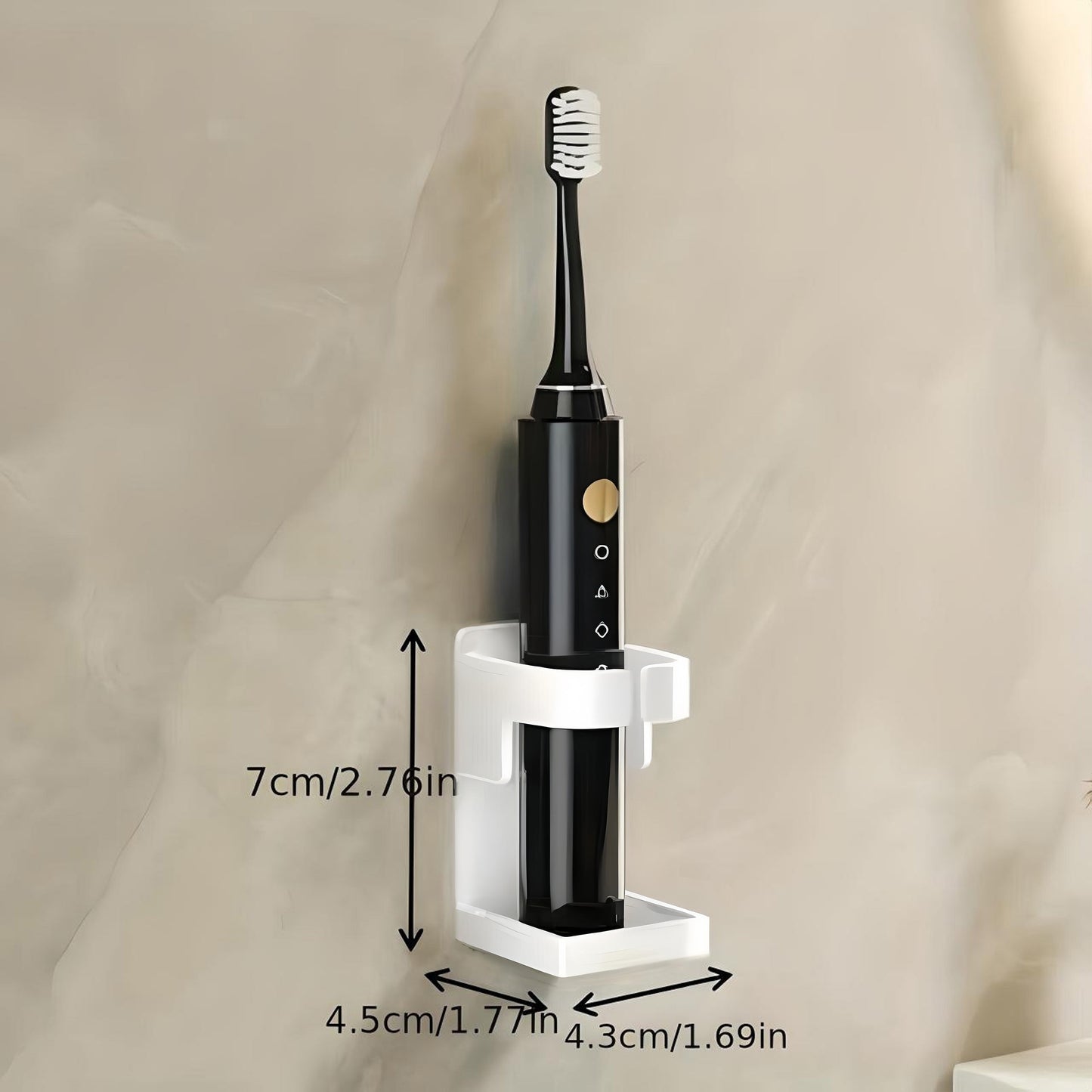 GripRack | Wall-Mounted Electric Toothbrush Holder - Bathroom Organizer for Toothbrush Storage