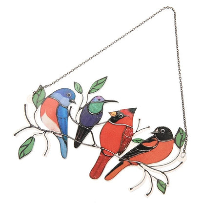Bird-Shaped Glass Window Ornaments