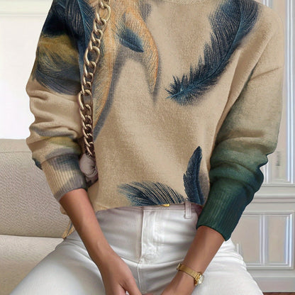 Chloe | Chic Winter Sweater with Elegant Feather Detail