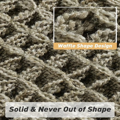 AbsorbEase | Ultra-Absorbent Waffle Bath Mat with Tassels - Non-Slip Design