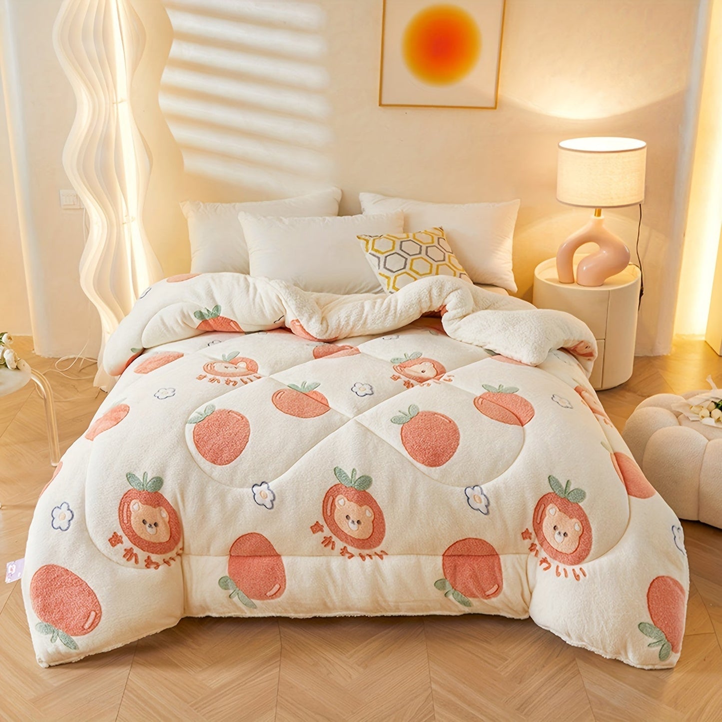 Cozy Floral Print Flannel Duvet for Your Bedroom