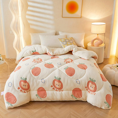Cozy Floral Print Flannel Duvet for Your Bedroom