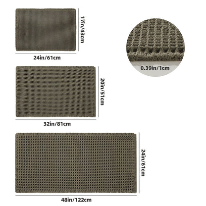 AbsorbEase | Ultra-Absorbent Waffle Bath Mat with Tassels - Non-Slip Design