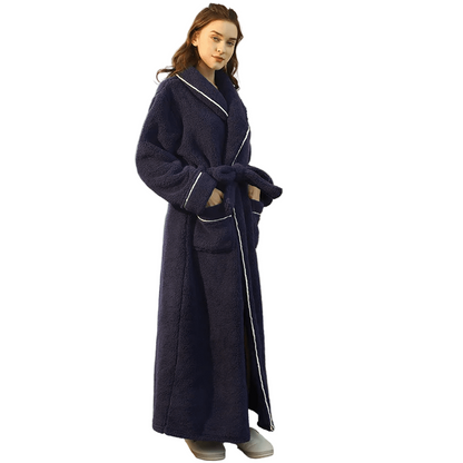 Cozy Fleece Robe with Adjustable Tie Belt