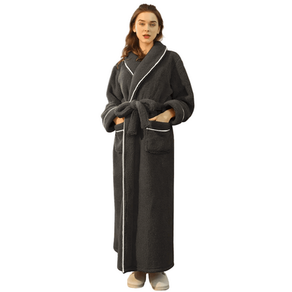 Cozy Fleece Robe with Adjustable Tie Belt