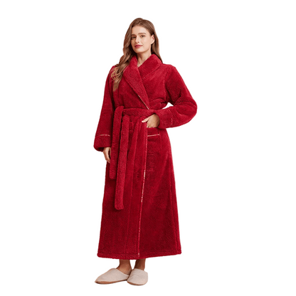 Cozy Fleece Robe with Adjustable Tie Belt