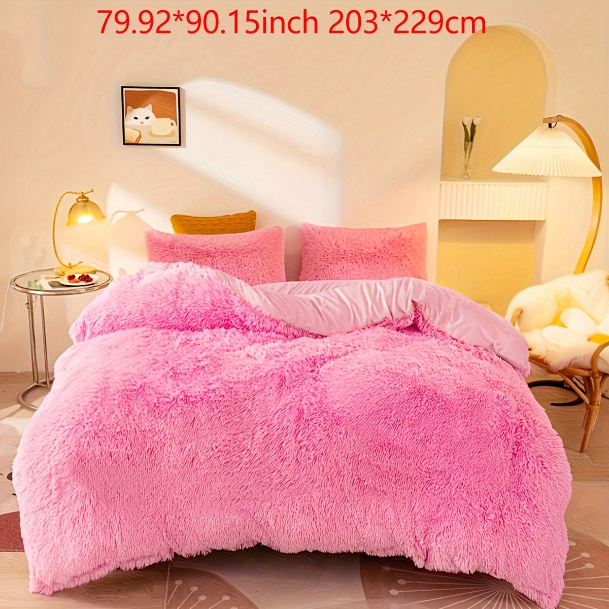 Luxurious Three-Piece Velvet Bedding Set with Soft Velvety Texture