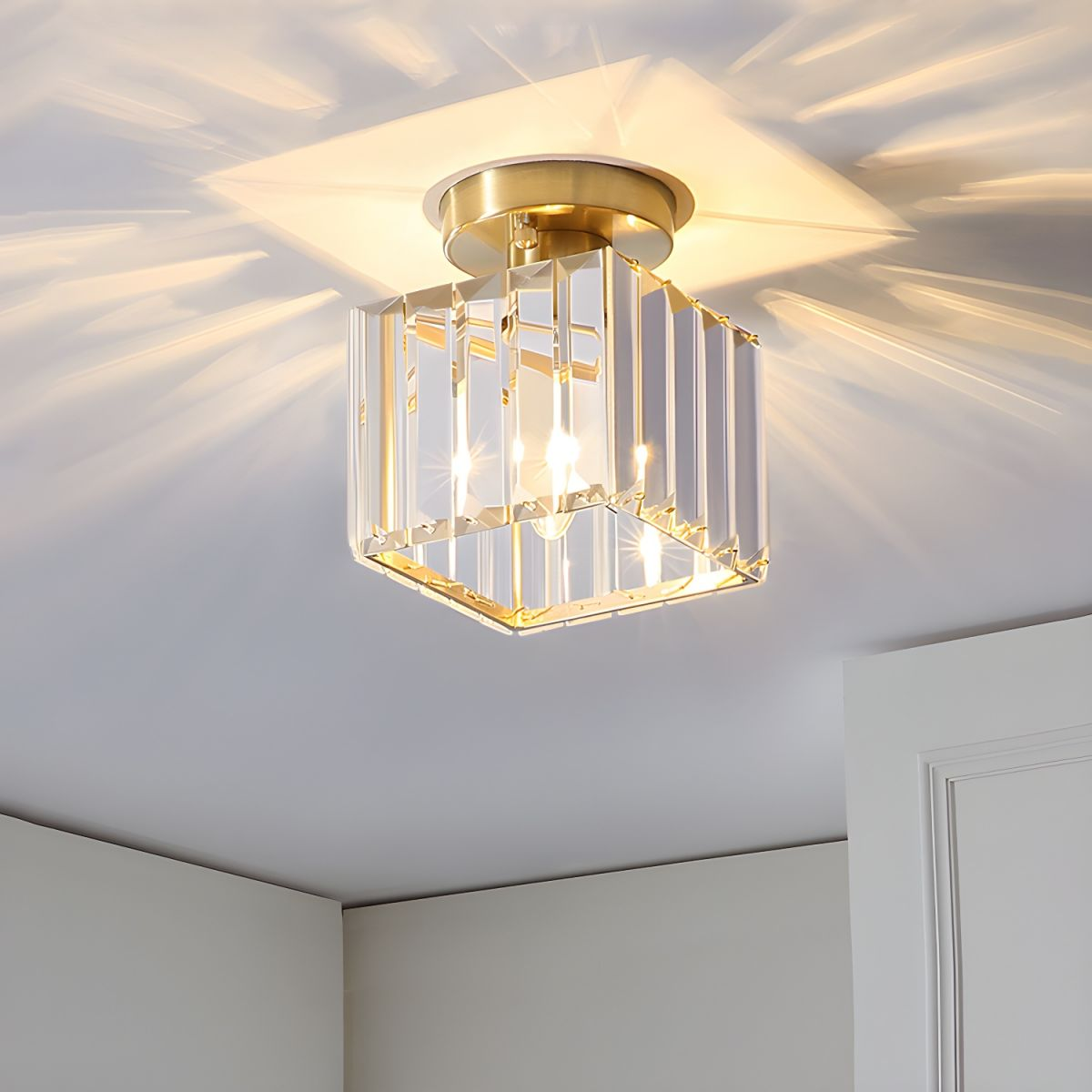 Contemporary Crystal Ceiling Light – CrystalGlow
