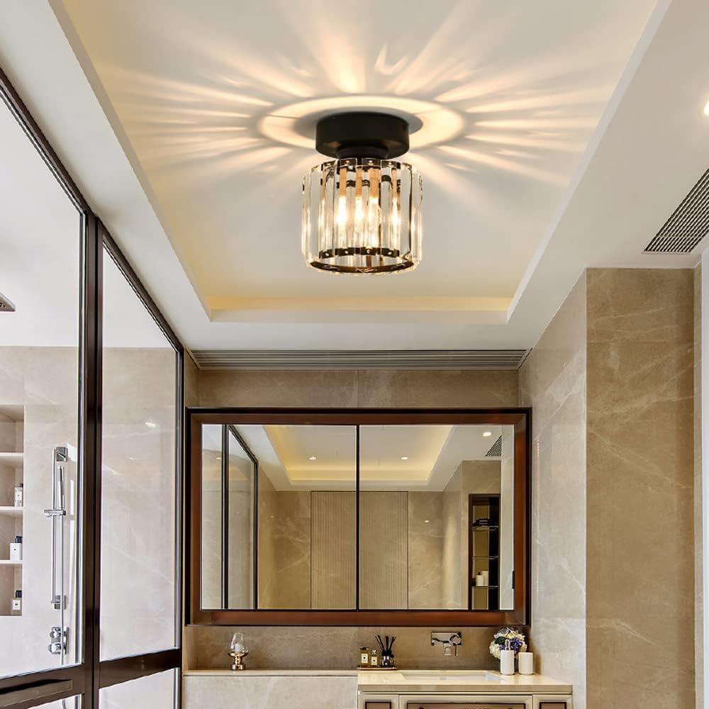 Contemporary Crystal Ceiling Light – CrystalGlow