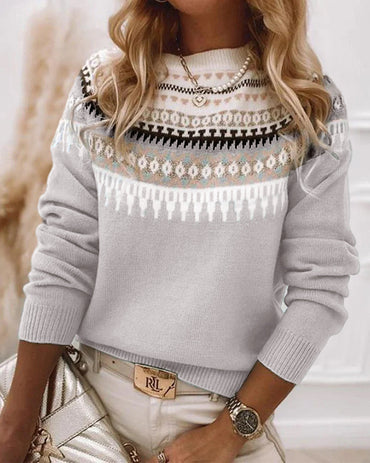 Deqalli | Comfortable Long Sleeve Knit Sweater