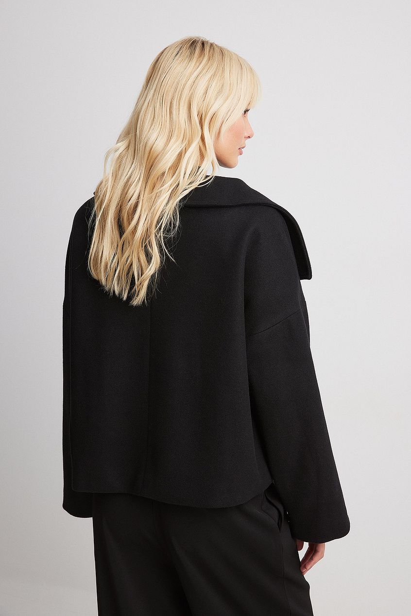 Double-Breasted Peacoat in Wool Blend