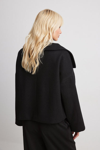 Double-Breasted Peacoat in Wool Blend