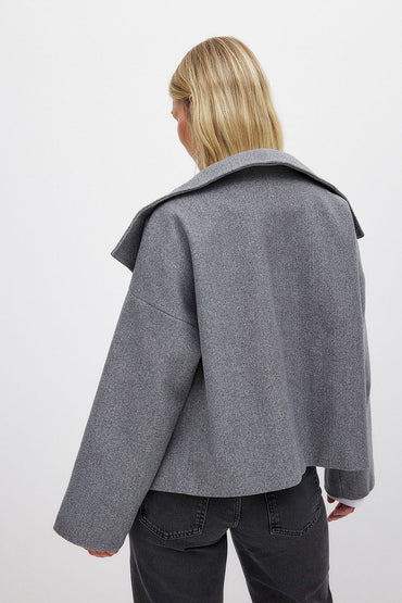 Double-Breasted Peacoat in Wool Blend