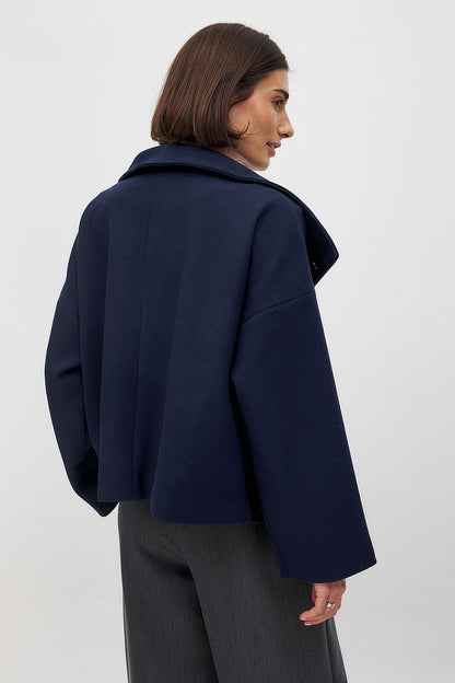 Double-Breasted Peacoat in Wool Blend