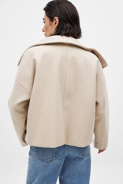 Double-Breasted Peacoat in Wool Blend