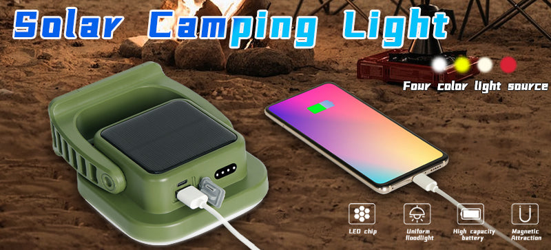 80W Magnetic Solar LED Camping Lamp with Zoom Feature