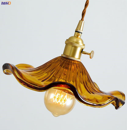 Nordic LED Pendant Light | Vibrant Glass and Copper Fixture for Bedroom, Living Room, and Bar