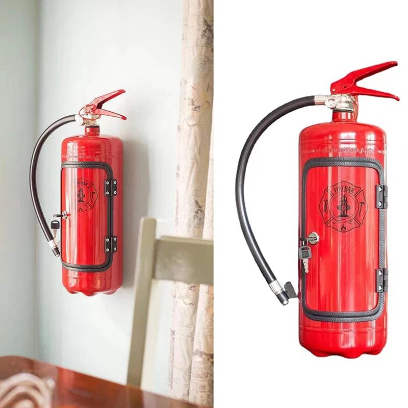 FlameBar | Concealed Fire Extinguisher Minibar - Stylish Hidden Drinks Cabinet for Home Bar Decor