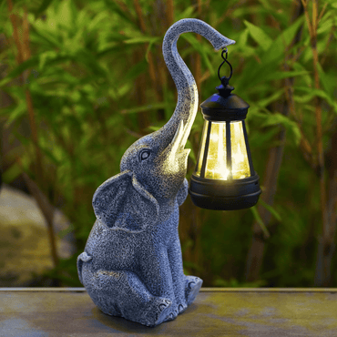 Elephant Glow - Solar-Powered Atmospheric Garden Lantern