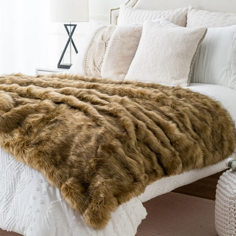 Plush Finish Luxury Faux Fur Throw Blanket