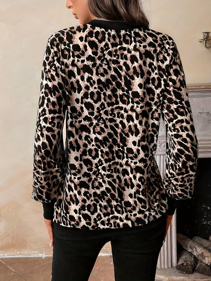 Fay | Women's Casual V-Neck Sweatshirt Featuring Lion Print