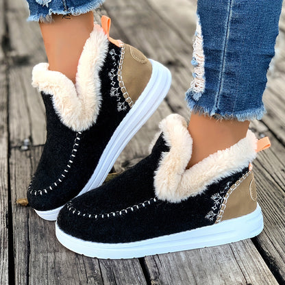 Women's Plush Interior Cozy Winter Slippers with Anti-Slip Sole