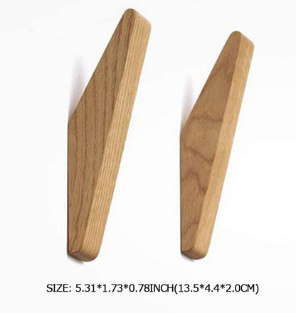 ElmHooks | Set of 6 Scandinavian-Style Wooden Wall Hooks - Minimalist Coat and Towel Hangers