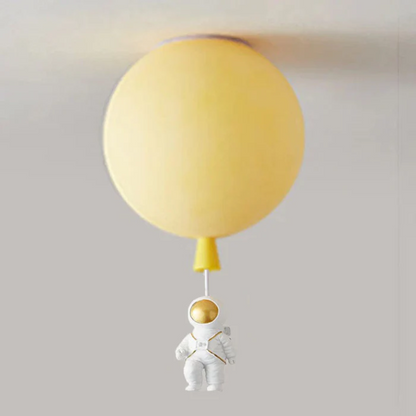 CosmoGlow Modern LED Ceiling Light - Moon & Astronaut Design for Kids' Rooms