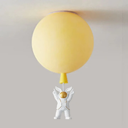 CosmoGlow Modern LED Ceiling Light - Moon & Astronaut Design for Kids' Rooms
