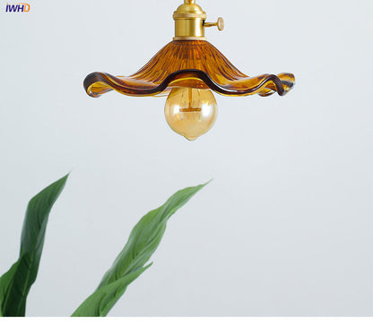 Nordic LED Pendant Light | Vibrant Glass and Copper Fixture for Bedroom, Living Room, and Bar