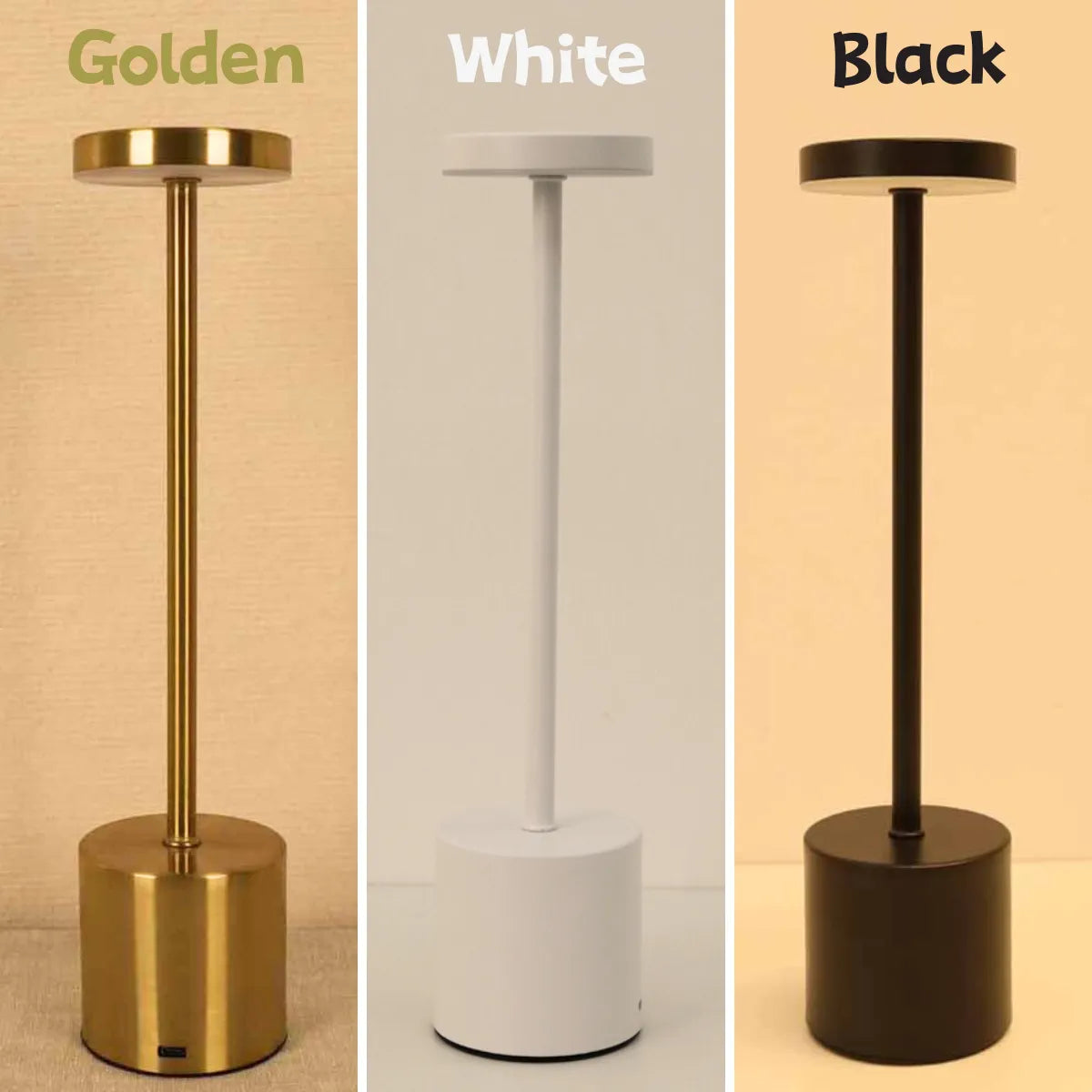 Wireless LED Table Lamp - LumiMetal in Sleek Metal Design