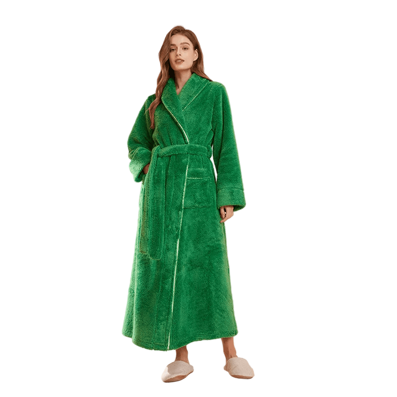 Cozy Fleece Robe with Adjustable Tie Belt