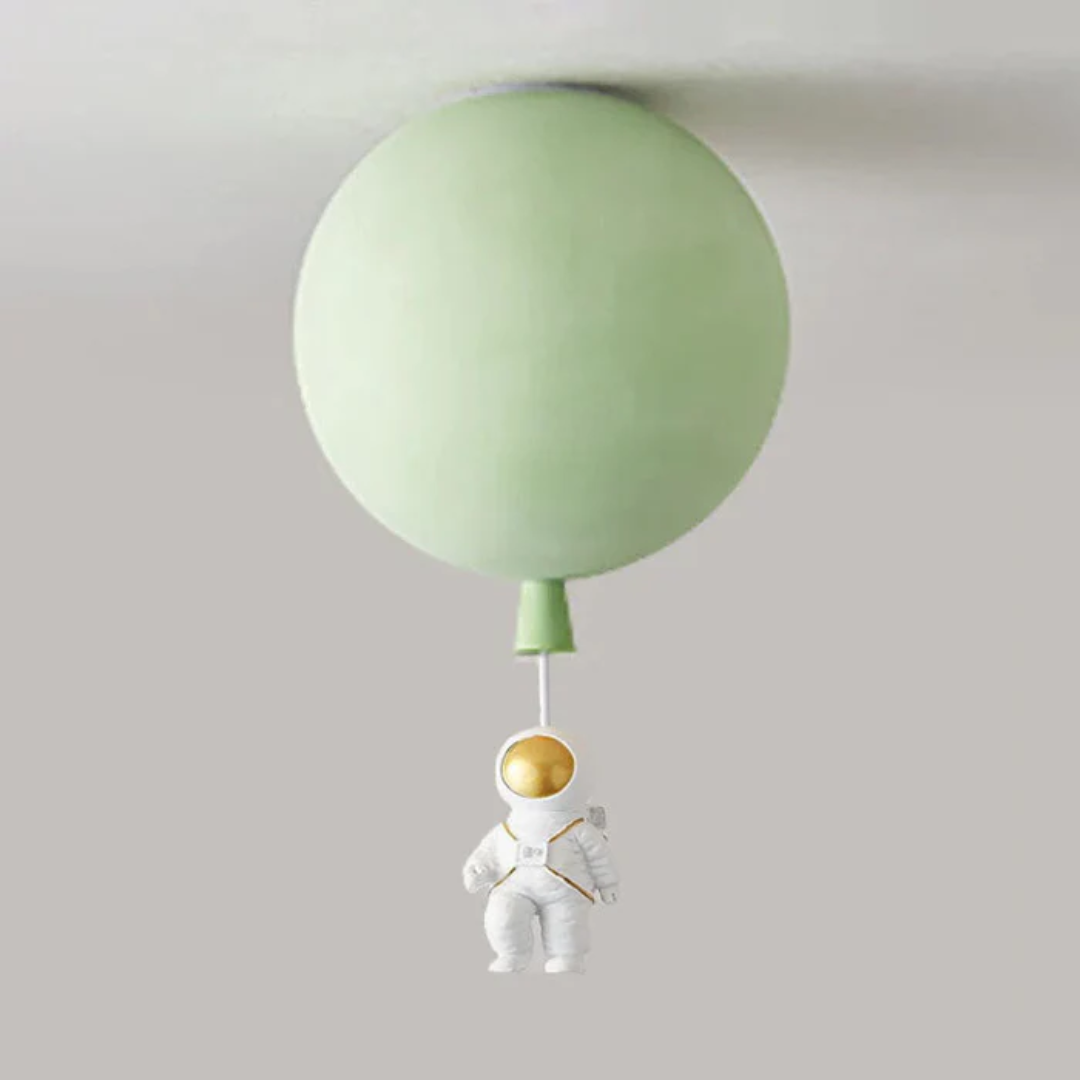 CosmoGlow Modern LED Ceiling Light - Moon & Astronaut Design for Kids' Rooms