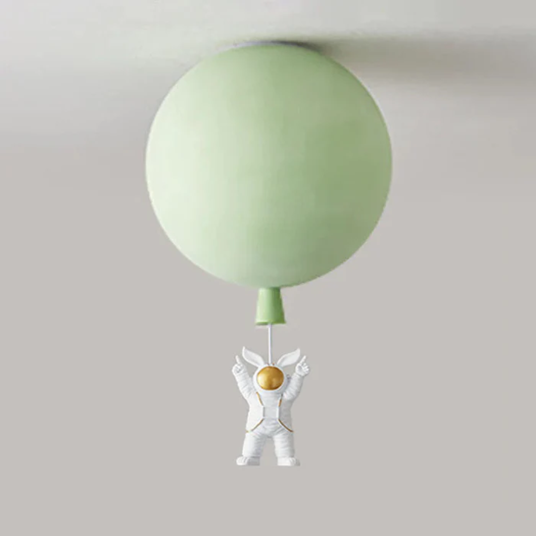 CosmoGlow Modern LED Ceiling Light - Moon & Astronaut Design for Kids' Rooms