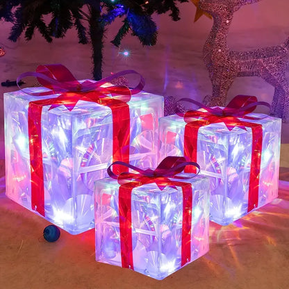 Christmas Decorative Gift Box Set - 3 Stylish Boxes