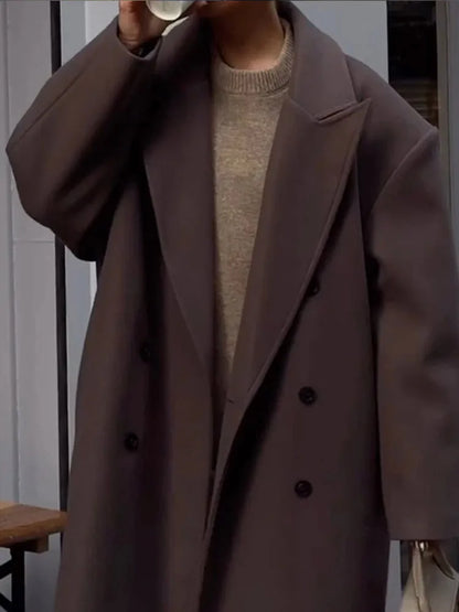 Stylish Oversized Double-Breasted Autumn Coat for Women