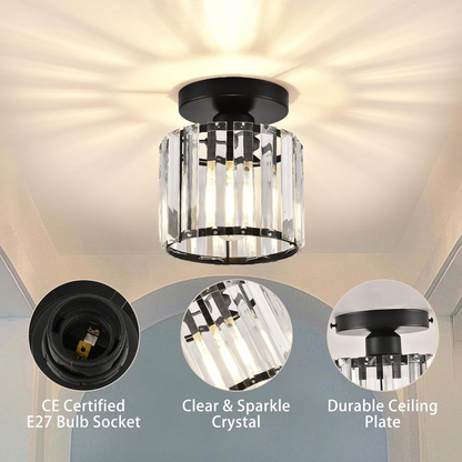 Contemporary Crystal Ceiling Light – CrystalGlow