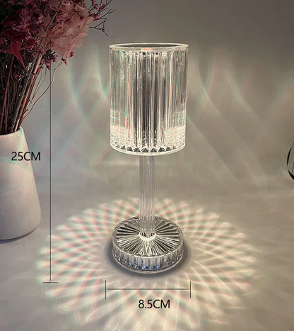 Seraphine Crystal-Accented Modern Dimmable Table Lamp