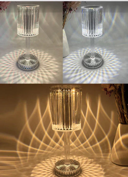 Seraphine Crystal-Accented Modern Dimmable Table Lamp