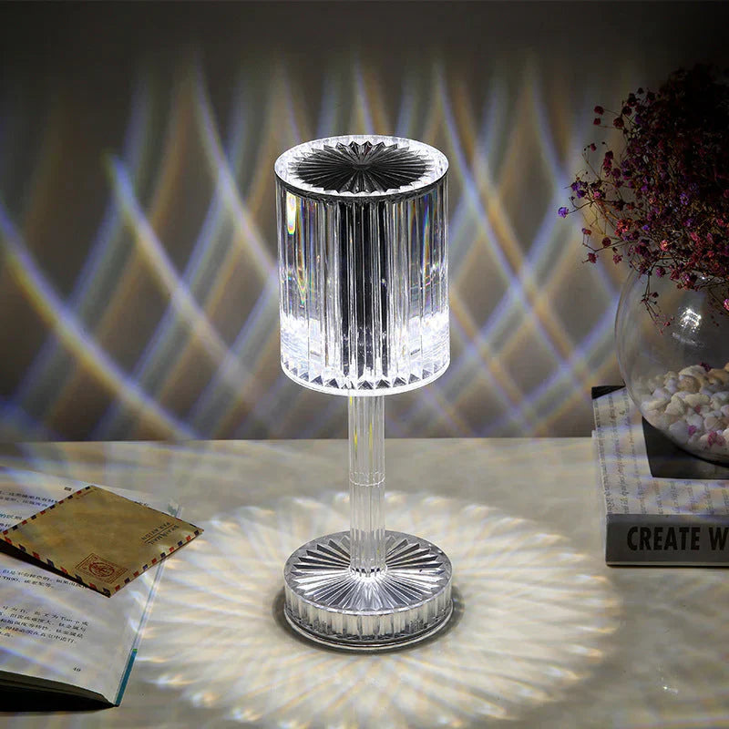 Seraphine Crystal-Accented Modern Dimmable Table Lamp