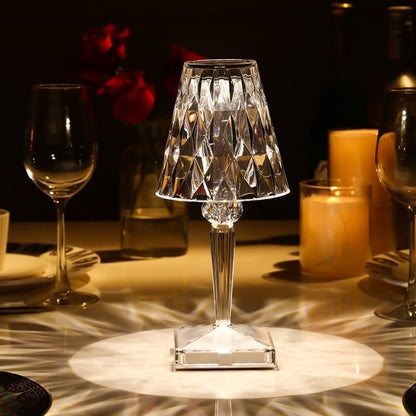 Elegant Crystal Table Lamp with Acrylic Accents - LuxeGlow