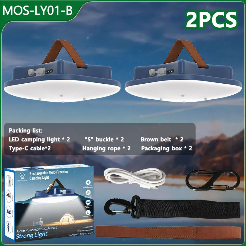 80W Magnetic Solar LED Camping Lamp with Zoom Feature