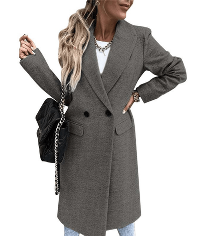 Lisette - Relaxed Wool Coat Featuring Pockets and Button Details